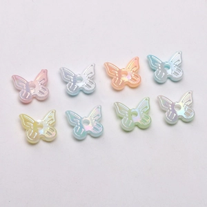 Colorful iridescent butterfly ABS pearl beads for DIY jewelry and crafts making