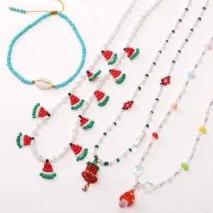 Kit de cuentas de 24 compartimentos con dijes de frutas y flores para joyería DIY