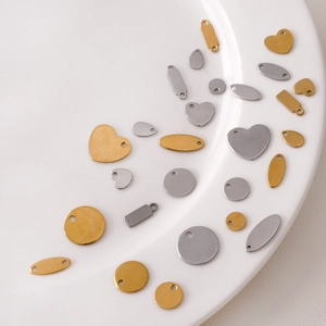 Pendenti in acciaio inossidabile lucido oro e argento per gioielli fai da te