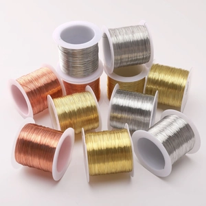Three spools of craft copper wire in gold silver and rose gold for jewelry making