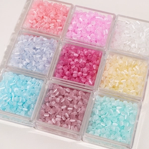 9-color 4mm glass cat eye beads set in clear boxes for DIY handmade jewelry crafts