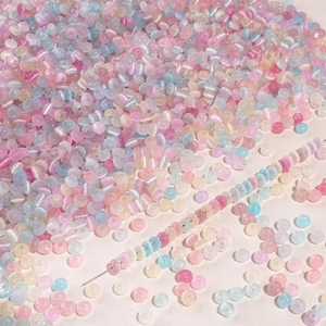 Pastel donut cat eye glass beads for DIY jewelry making including bracelets and necklaces