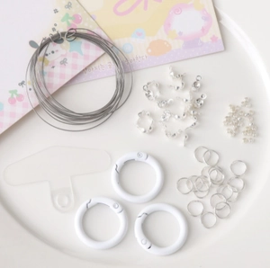 Kit DIY chaîne de téléphone avec fil d'acier, anneaux et accessoire de lanière transparent