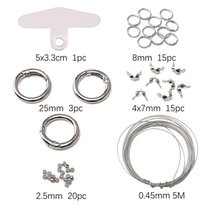 Kit DIY de chaîne de téléphone et bijoux avec anneaux et fil d'acier de 5m