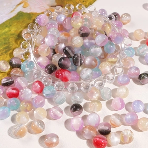 10mm colorful translucent resin beads with aurora glitter for DIY jewelry making and crafts