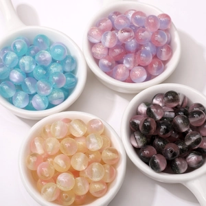 10mm resin glitter beads in gradient colors for DIY jewelry and phone chain making