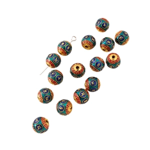 Cloisonné-Emaille-Perlen mit eingravierten Schriftzeichen für DIY-Schmuck