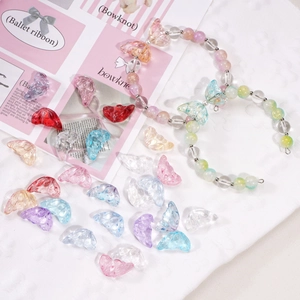 Colorful translucent butterfly glass beads for DIY jewelry making and bracelets