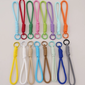 Polyester Braided Paracord Keychain Lanyard With Metal Spring Ring Buckle DIY Bag Charm Strap For Graduation Gift Men Women