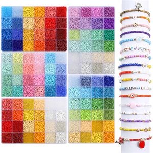 Handmade Glass Seed Beads Kit For Jewelry Making Multicolor Small Beads Bracelet Necklace Accessories Craft Materials DIY Tool