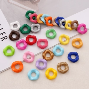 Colorful acrylic wavy spacer beads for DIY jewelry necklaces and handmade accessories