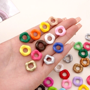 Colorful acrylic donut spacer beads for DIY jewelry making and handmade crafts accessories