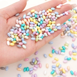 4x7mm colorful cream-painted glass rice beads for DIY jewelry making and necklaces
