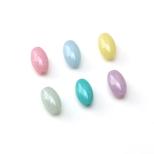 Polished 4x7mm oval glass beads in pastel colors for DIY jewelry making and crafting