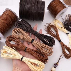 Cordón de algodón encerado de 0,8-1,5 mm en tonos marrones para trenzado de joyas