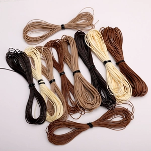 Multicolor DIY waxed cord strings set for handmade jewelry making on white background