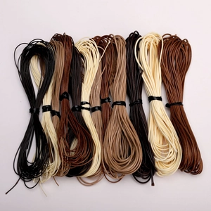 Set mixto de cordones de algodón encerado multicolor de 1mm para tejido de joyas DIY