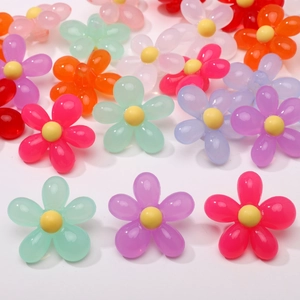 Colorful 12x10mm tulip acrylic flower beads for DIY crafts and jewelry accessories