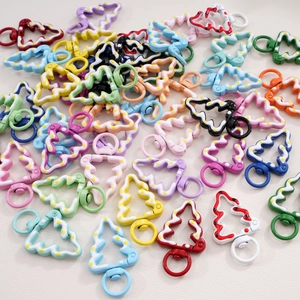 Colorful Christmas tree alloy swivel lobster clasps for DIY jewelry and keychains