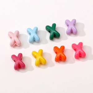 Bunte X-förmige Acrylperlen in 8 kräftigen Farben für DIY handgefertigten Schmuck