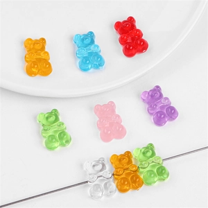 Perline colorate a forma di orsetto in acrilico 18x12mm per creazione gioielli fai da te