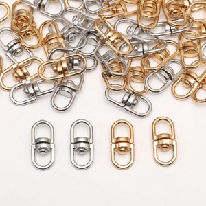 Golden and silver 8x19mm alloy swivel lobster clasps for DIY keychains and jewelry