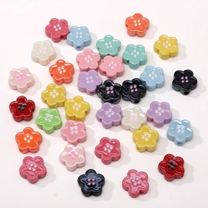 Colorful macaron acrylic flower buttons for DIY crafts and jewelry making jewelry supplies