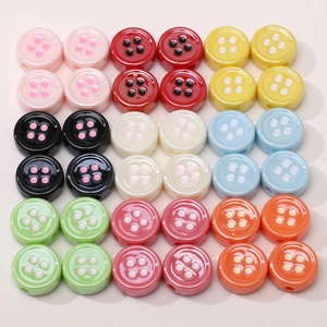 Nine colors acrylic button-shaped beads for DIY jewelry making and handmade crafts