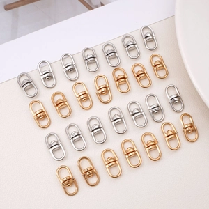 Golden and silver 360 degree rotating 8-shape alloy swivel lobster clasp connectors