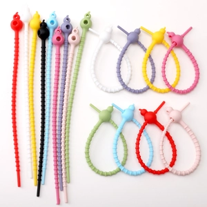Colorful flexible silicone multi-purpose cable ties for cable management and DIY projects