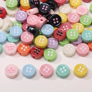 Colorful acrylic flower round 4-hole button beads for DIY jewelry and bracelet making