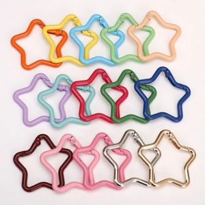 Colorful star-shaped alloy keychains in various finishes for DIY bag and phone accessories