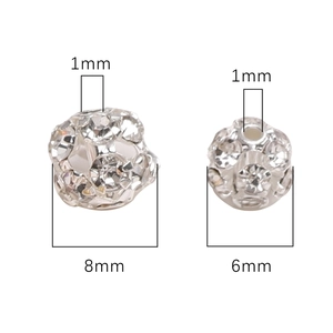 Silberne Strass-Abstandshalter für DIY-Armbänder in 8mm und 6mm mit 1mm Lochgröße