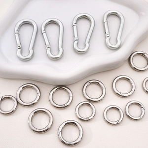 Polished stainless steel spring snap hooks and O-rings set for DIY keychain making