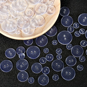 Clear round plastic buttons in 2 and 4-hole designs for DIY sewing and shirts