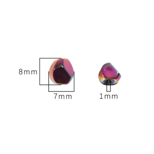 Faceted oval glass beads 7x8mm with gradient purple and gold electroplated finish