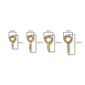 Pitons à œil en acier inoxydable doré pour création de bijoux DIY en quatre tailles