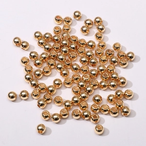 Golden metal round spacer beads with high polish finish for DIY jewelry making