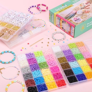 DIY Sieraden Maken Set Veelkleurige米珠 Polymeerklei Heishi Kralen Letter Kralen Met Tang Schaar Draad Voor Armband