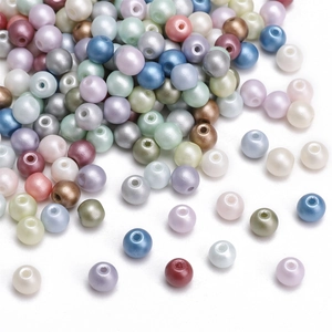 Mix of 4mm colorful glass pearls for DIY jewelry making with satin luster finish