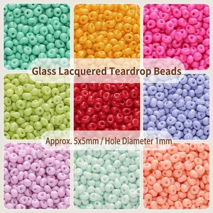Glass Lacquer Teardrop Beads For Jewelry Making DIY Handmade Materials Colorful Tiny Seed Beads Spacer Beads Loose Bead Accessories