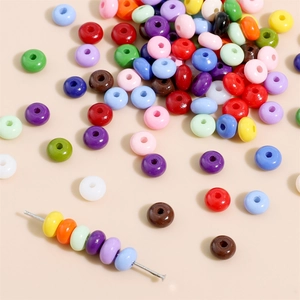 Cuentas de vidrio coloridas de 5 mm para hacer pulseras y collares de bricolaje