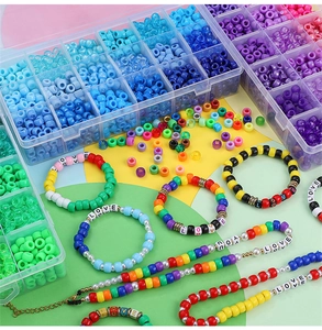 Colorful DIY bead set with letter beads and storage box for handmade jewelry making