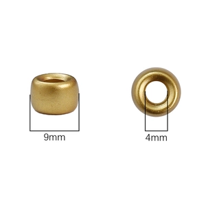 Golden 9mm barrel beads with 4mm hole for DIY jewelry making and phone charms