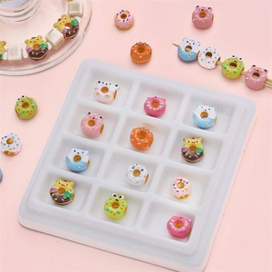 Charm's beignets d'animaux mignons et perles émaillées colorées pour bijoux DIY