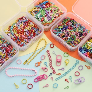 Kit de accesorios para joyas DIY de colores con cierres de langosta y anillas