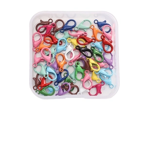 Set de cierres de langosta metálicos de colores en caja transparente para creación de joyas