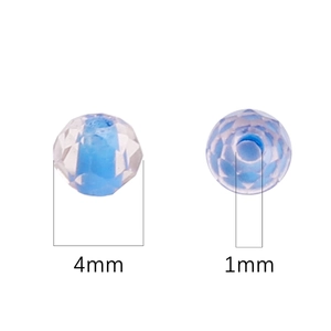 Perle di vetro sfaccettate blu da 4mm per braccialetti con foro centrale da 1mm