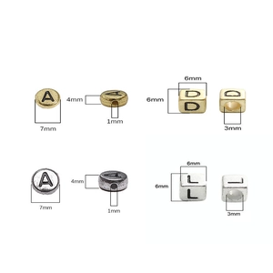 Acrylic alphabet beads set in gold and silver colors for DIY jewelry making crafts