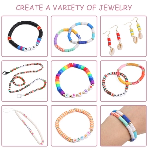 Kit de bijoux DIY avec perles Heishi colorées et perles lettres pour bracelets